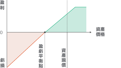 盈利 虧損 盈利平衡點 資產現價 資產價格