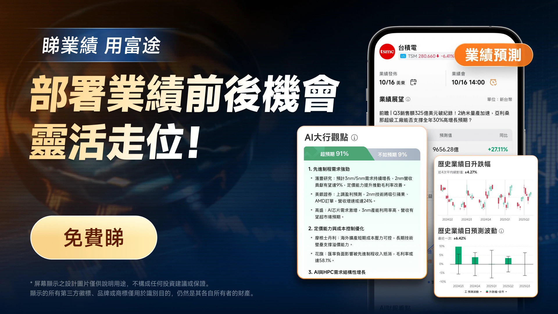 富途业绩日历与业绩速递功能